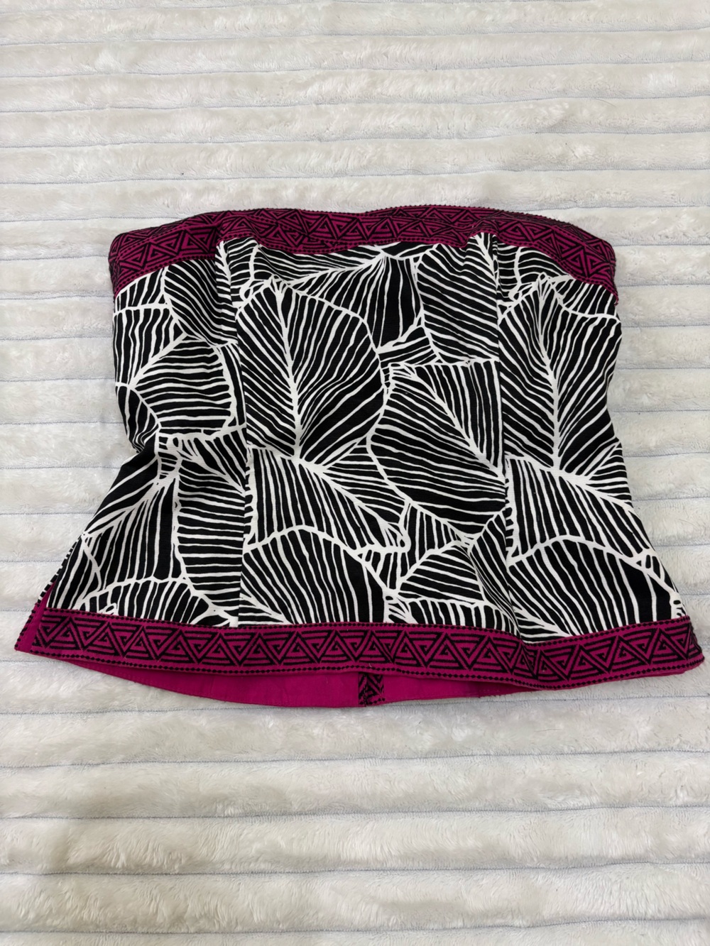 White House Black Market bustier tube top sz 2 tropical print strapless vacation